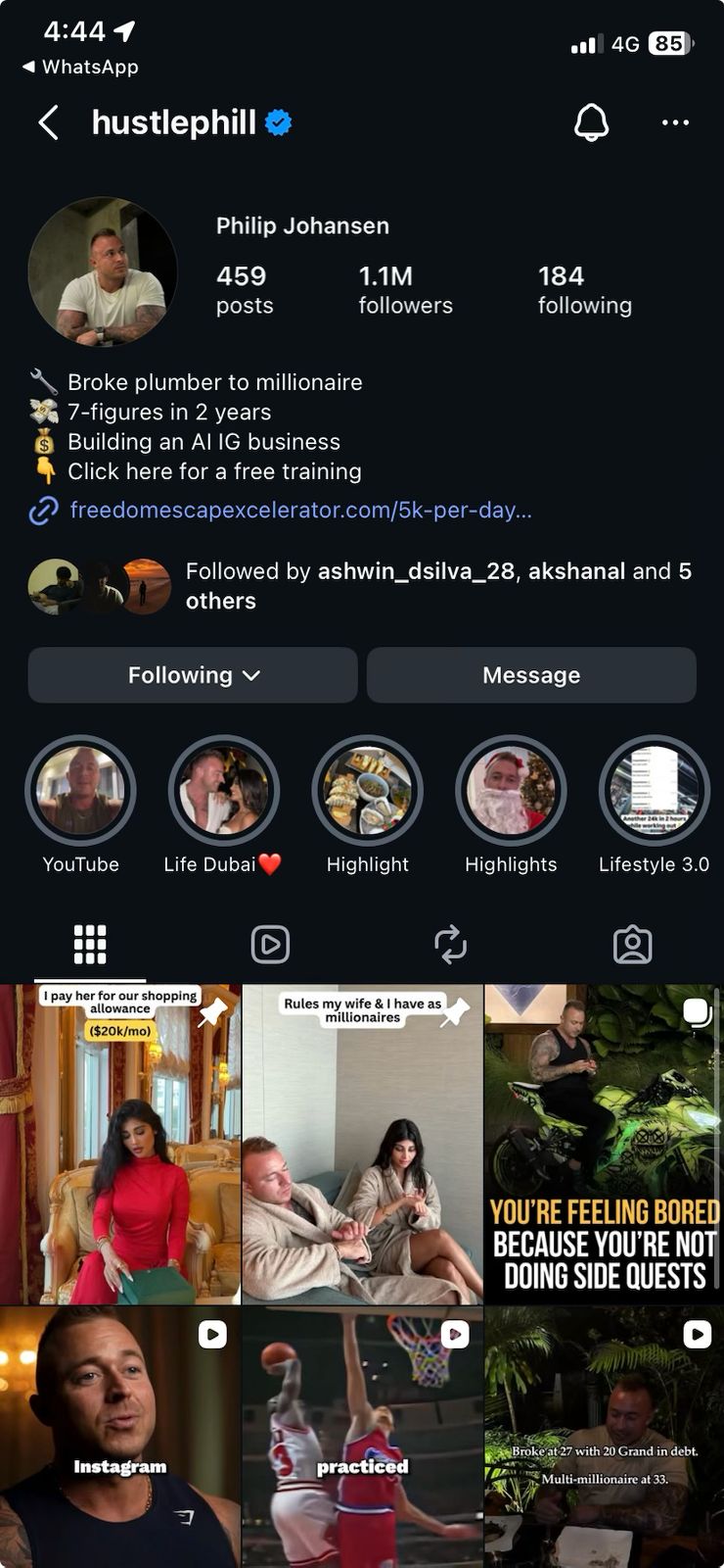 Instagram profile
